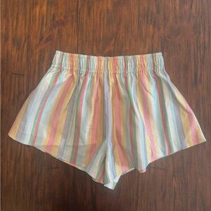 BCBGMaxAzria Pastel Striped High Waist Shorts